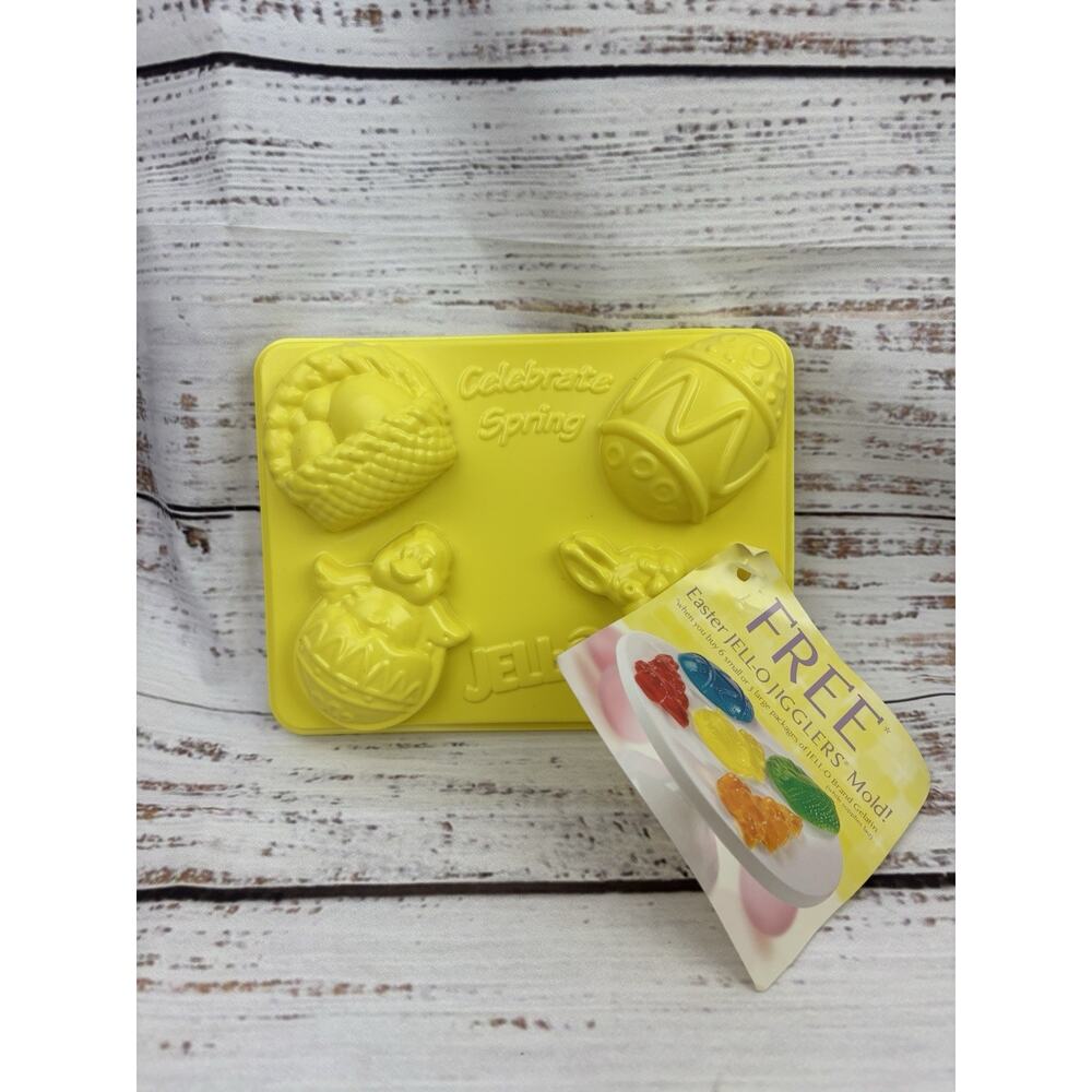 NWT EASTER JELLO‎ JELL-O JIGGLERS CELEBRATE YELLOW SPRING MOLDS 4 DESIGNS